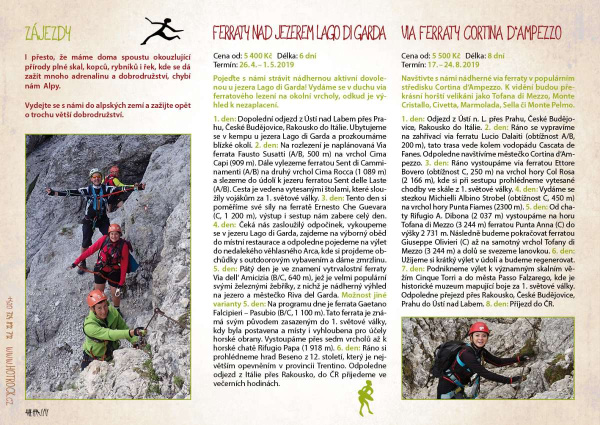 Katalog HOTROCK 2019 strana 14 - zájezdy na via ferraty
